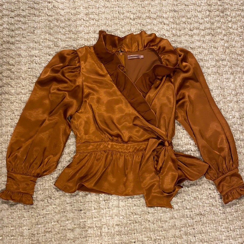 Silk peplum top